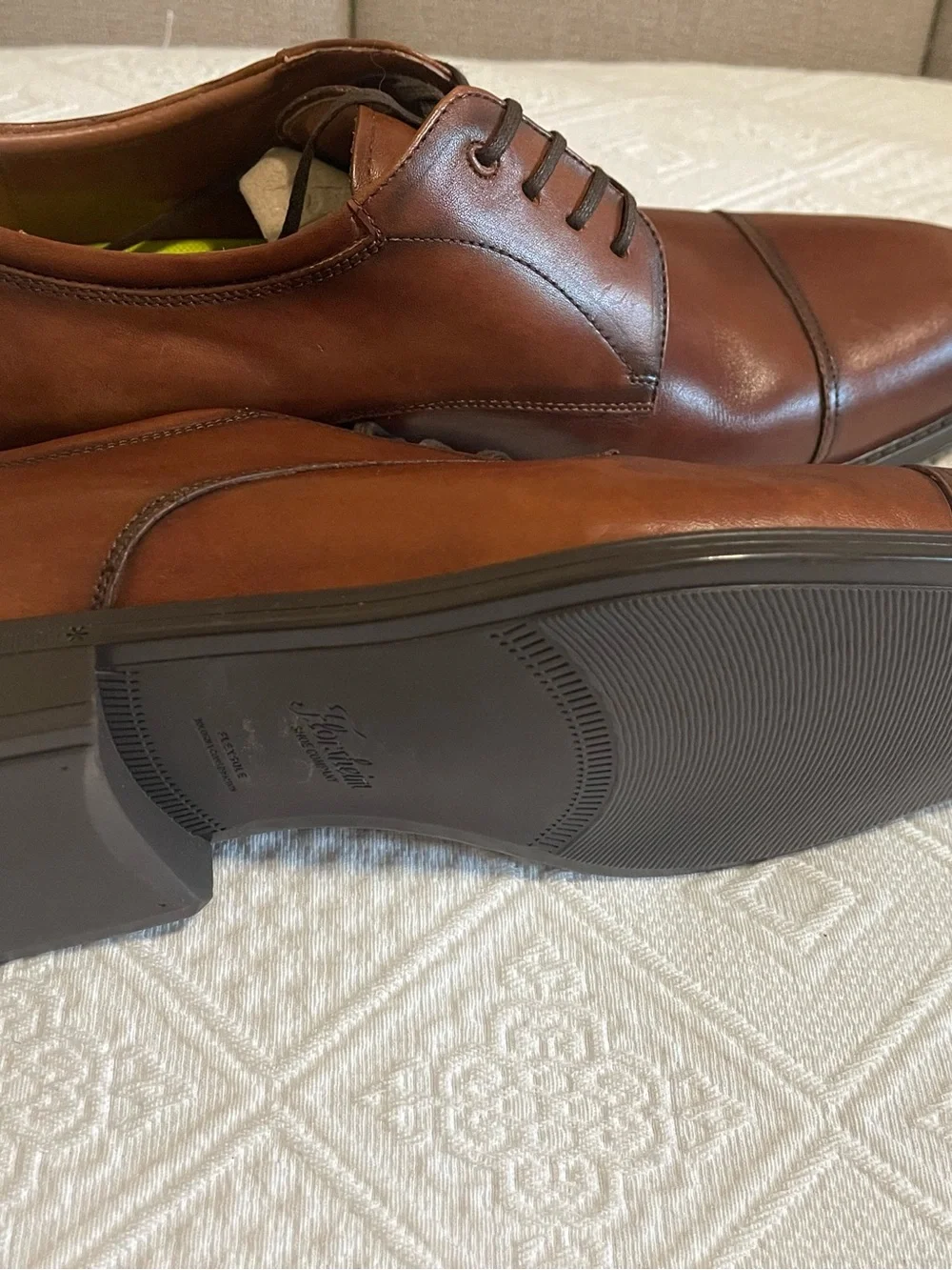 Florsheim Brown Leather Cap-Toe Derby Shoes